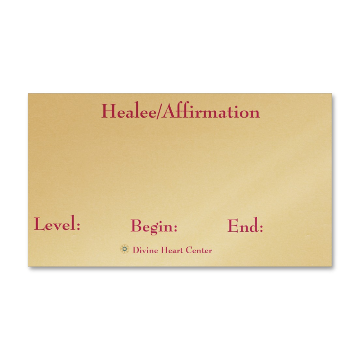 Special Healing Card (Wallet Size)